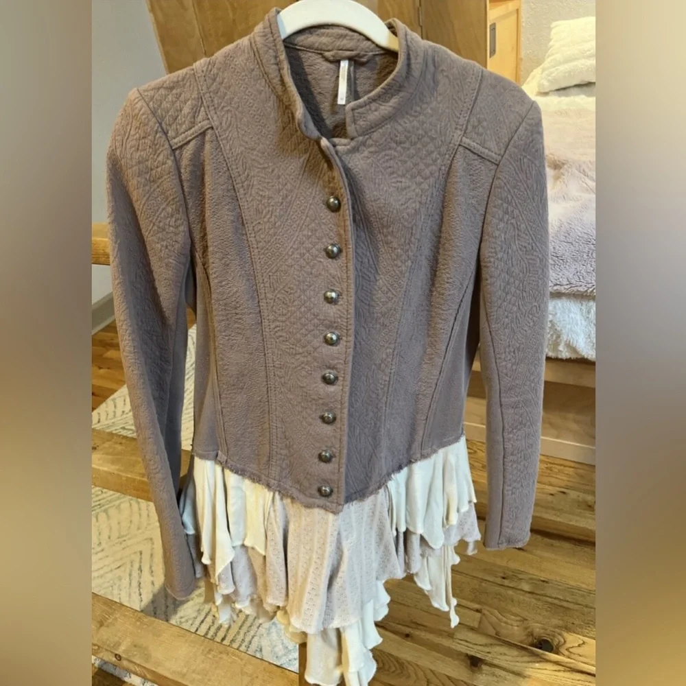 Free People Military Ruffles Jacket - Picture 2 of 13